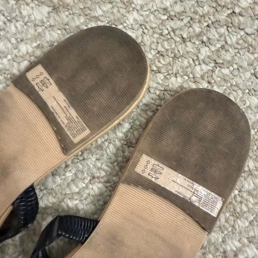 Abercrombie and Fitch Slides sandals tan black size 9/10